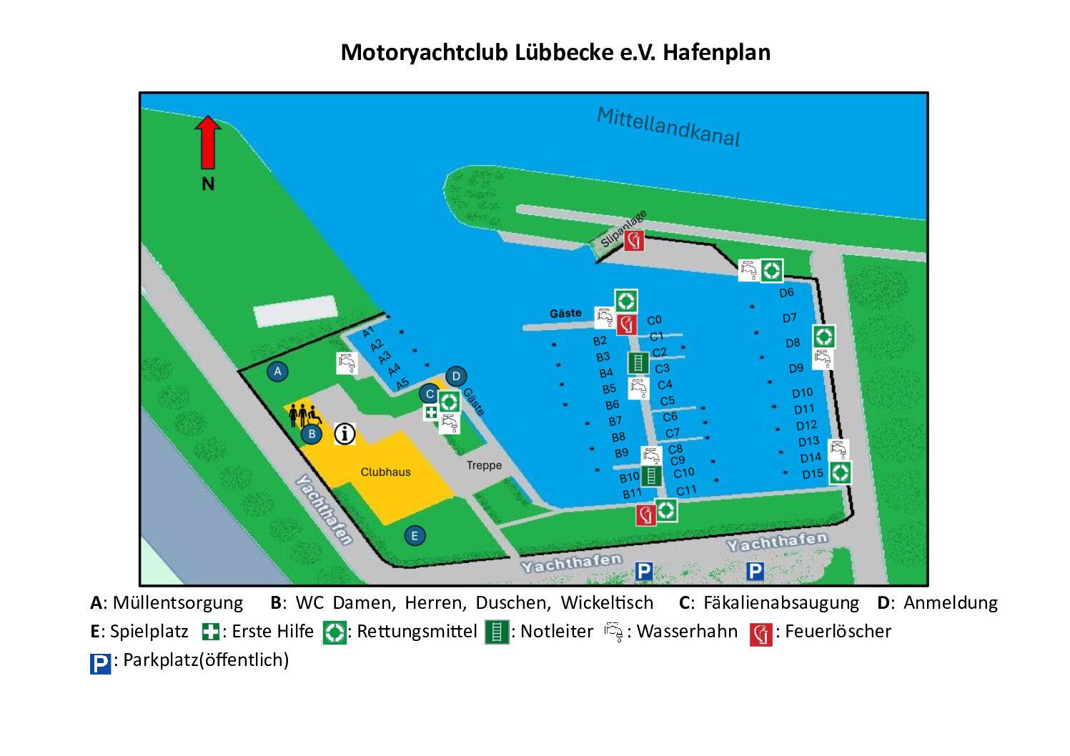 Hafenplan mit Legende